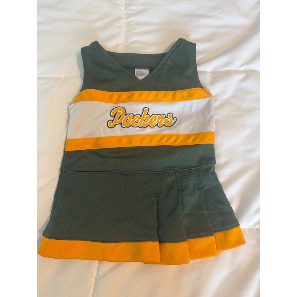 NFL Cheerleading Dress Toddler 3/6M Green Excellent Packers Fan Gear